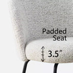 Lot de 8 chaises de salle à manger modernes en lin, sans accoudoirs, avec dossier rembourré et pieds en métal - Panipeachy