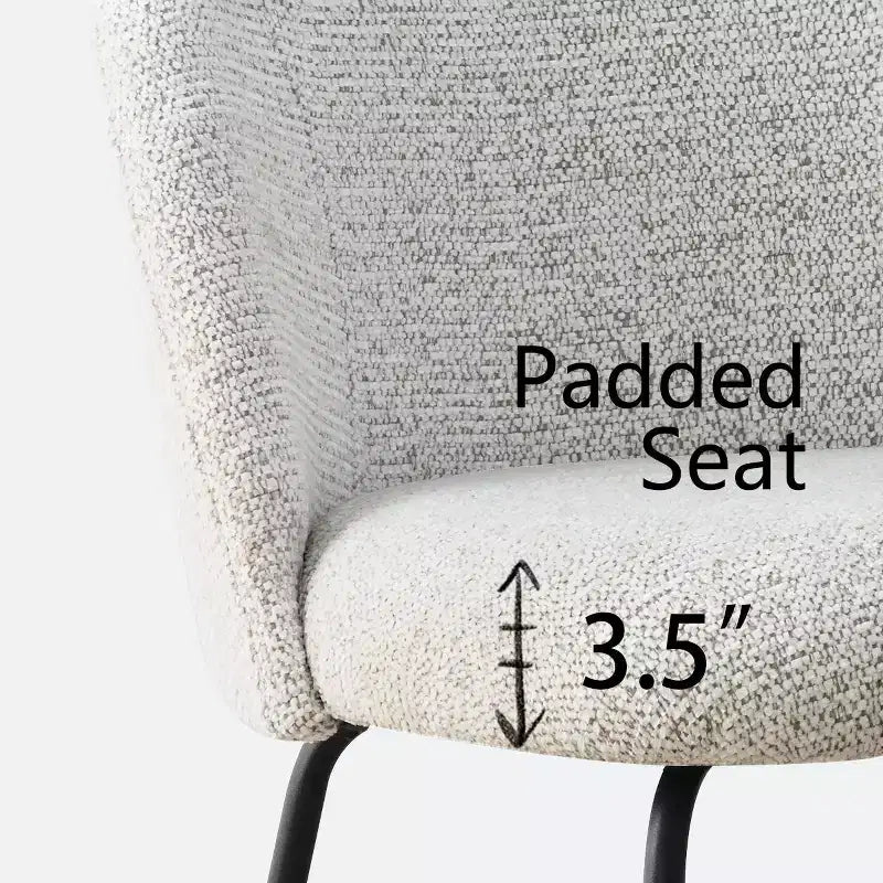Lot de 8 chaises de salle à manger modernes en lin, sans accoudoirs, avec dossier rembourré et pieds en métal - Panipeachy