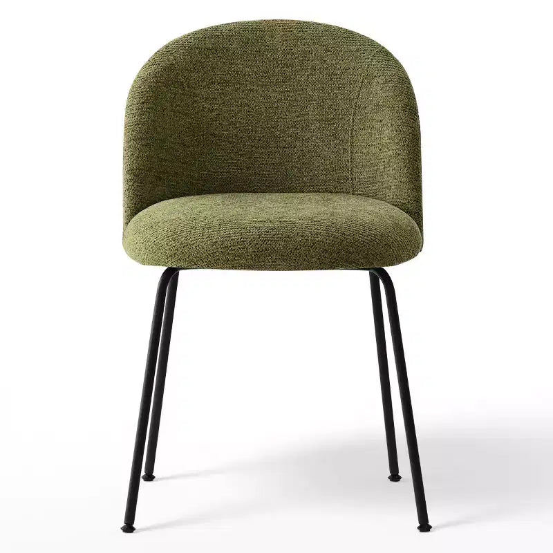 Lot de 8 chaises de salle à manger modernes en lin, sans accoudoirs, avec dossier rembourré et pieds en métal - Panipeachy