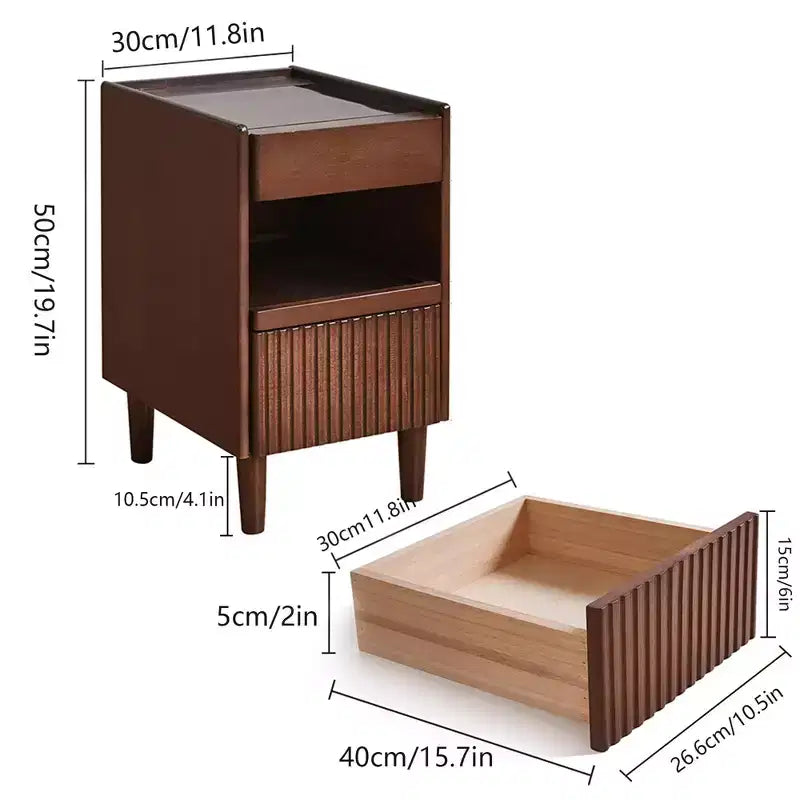 Table de Chevet 1 Tiroir en Bois, Élégante et Fonctionnelle pour Chambre à Coucher ou Salon