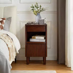 Table de Chevet 1 Tiroir en Bois, Élégante et Fonctionnelle pour Chambre à Coucher ou Salon