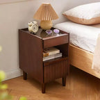 Table de Chevet 1 Tiroir en Bois, Élégante et Fonctionnelle pour Chambre à Coucher ou Salon