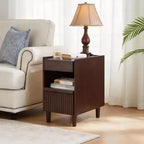 Table de Chevet 1 Tiroir en Bois, Élégante et Fonctionnelle pour Chambre à Coucher ou Salon