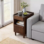 Table de Chevet 1 Tiroir en Bois, Élégante et Fonctionnelle pour Chambre à Coucher ou Salon