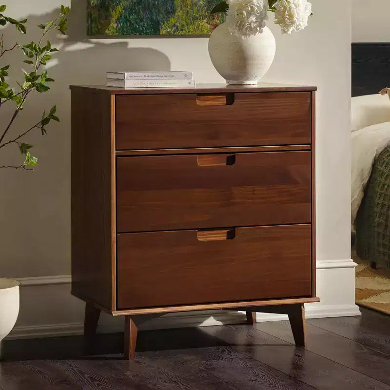 Commode à 3 tiroirs en bois de style moderne du milieu du siècle - Walker Edison