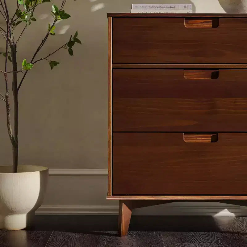 Commode à 3 tiroirs en bois de style moderne du milieu du siècle - Walker Edison