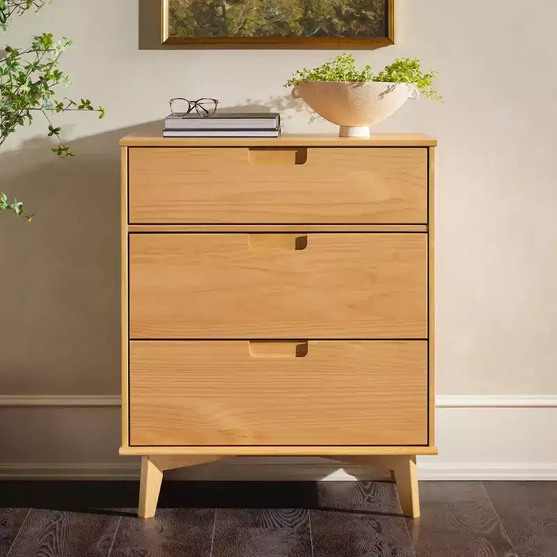 Commode à 3 tiroirs en bois de style moderne du milieu du siècle - Walker Edison
