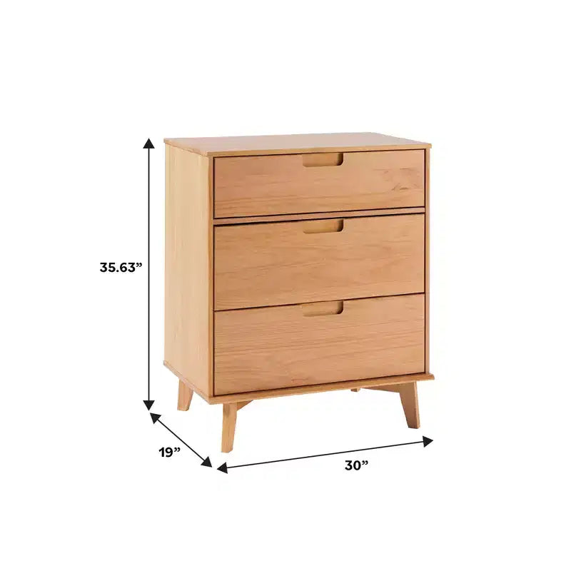 Commode à 3 tiroirs en bois de style moderne du milieu du siècle - Walker Edison