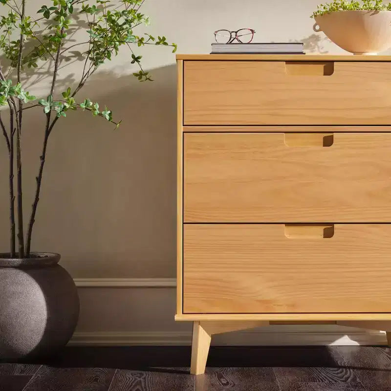 Commode à 3 tiroirs en bois de style moderne du milieu du siècle - Walker Edison