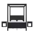 Chambre à coucher complète Shirley (lit et tables de chevet) – Noir – iNSPIREQ