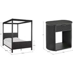 Chambre à coucher complète Shirley (lit et tables de chevet) – Noir – iNSPIREQ