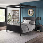 Chambre à coucher complète Shirley (lit et tables de chevet) – Noir – iNSPIREQ