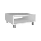 Jolie petite marque de jouets Eclipse 10 H Table basse carrée minimaliste avec rangement ouvert Blanc
