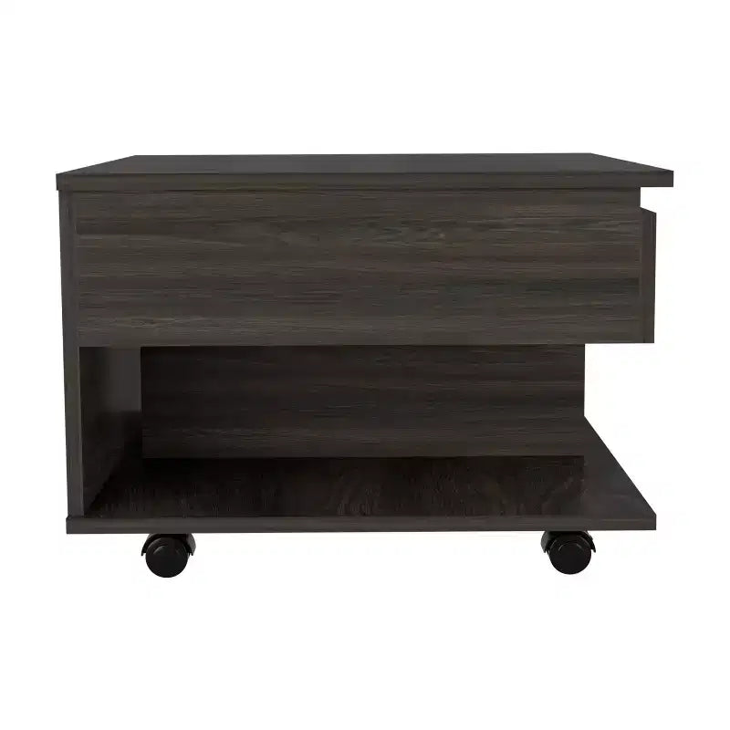 Petits jouets amusants marque Luanda Table basse relevable, roulettes, une étagère -Espresso