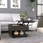 Petits jouets amusants marque Luanda Table basse relevable, roulettes, une étagère -Espresso