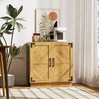 Buffet de salle à manger ou de cuisine de style ferme moderne de 80 cm avec portes et étagères réglables - Marron