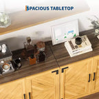 Buffet de salle à manger ou de cuisine de style ferme moderne de 80 cm avec portes et étagères réglables - Marron