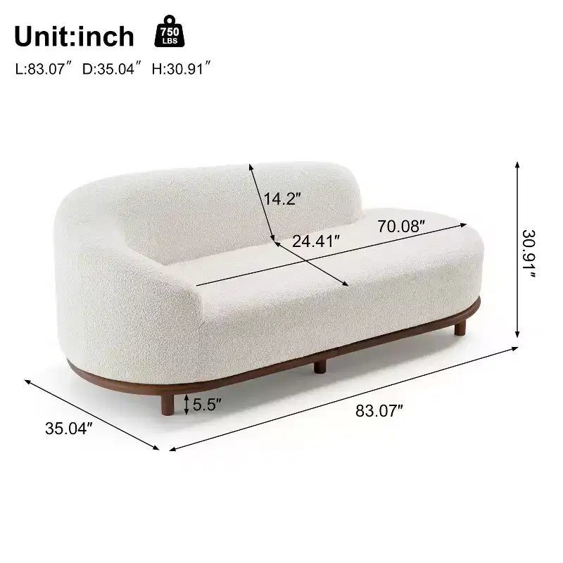 ModernLuxe Chaise Longue, Canapé Moderne du Milieu du Siècle avec Cadre en Bois d'Hévéa, Lit de Repos Orienté à Gauche pour Salon