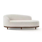 ModernLuxe Chaise Longue, Canapé Moderne du Milieu du Siècle avec Cadre en Bois d'Hévéa, Lit de Repos Orienté à Gauche pour Salon