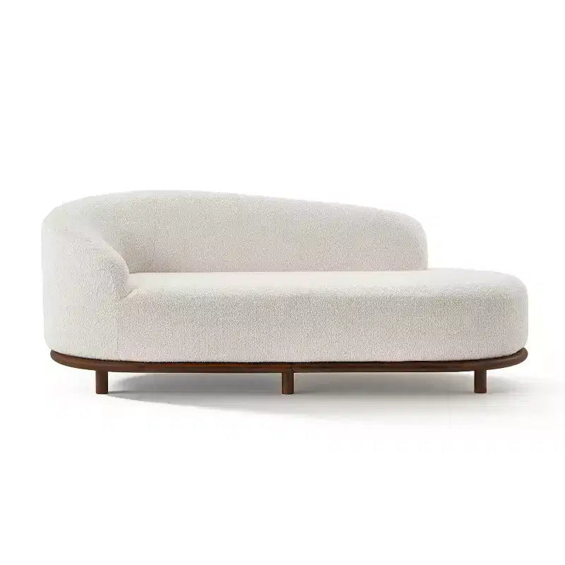 ModernLuxe Chaise Longue, Canapé Moderne du Milieu du Siècle avec Cadre en Bois d'Hévéa, Lit de Repos Orienté à Gauche pour Salon