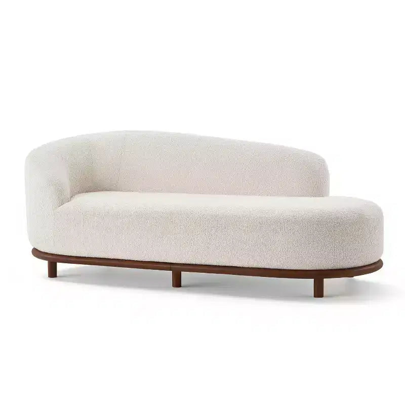 ModernLuxe Chaise Longue, Canapé Moderne du Milieu du Siècle avec Cadre en Bois d'Hévéa, Lit de Repos Orienté à Gauche pour Salon