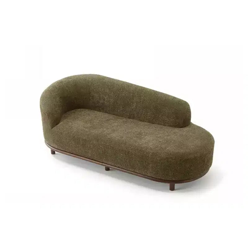 ModernLuxe Chaise Longue, Canapé Moderne du Milieu du Siècle avec Cadre en Bois d'Hévéa, Lit de Repos Orienté à Gauche pour Salon
