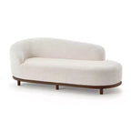 ModernLuxe Chaise Longue, Canapé Moderne du Milieu du Siècle avec Cadre en Bois d'Hévéa, Lit de Repos Orienté à Gauche pour Salon