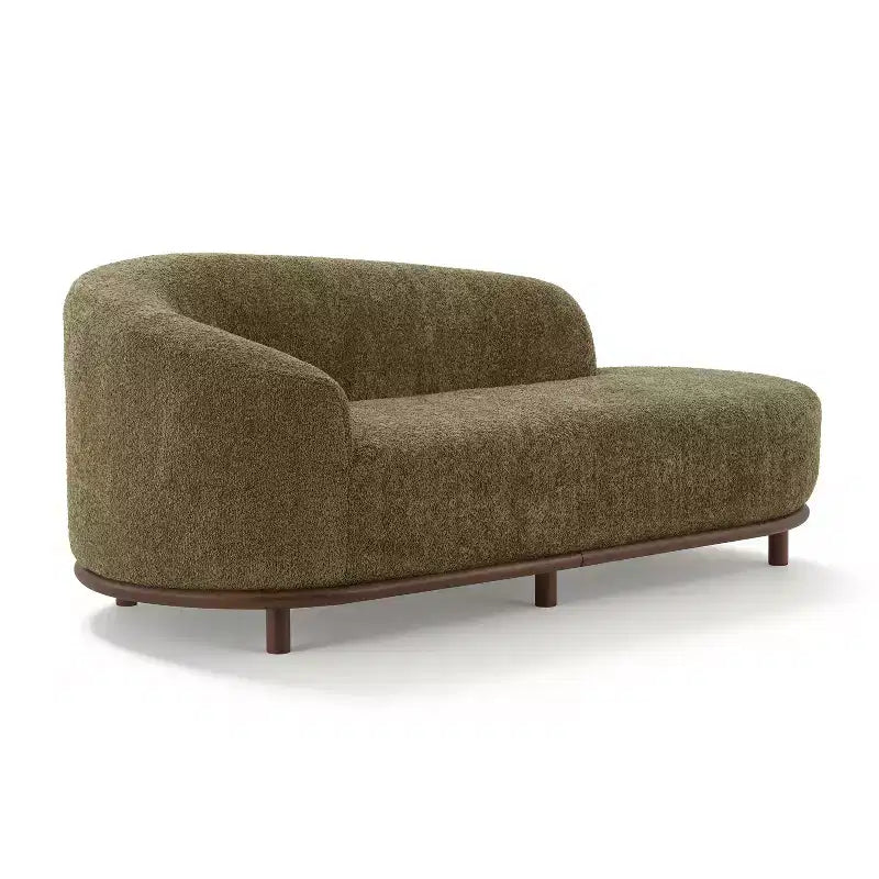 ModernLuxe Chaise Longue, Canapé Moderne du Milieu du Siècle avec Cadre en Bois d'Hévéa, Lit de Repos Orienté à Gauche pour Salon