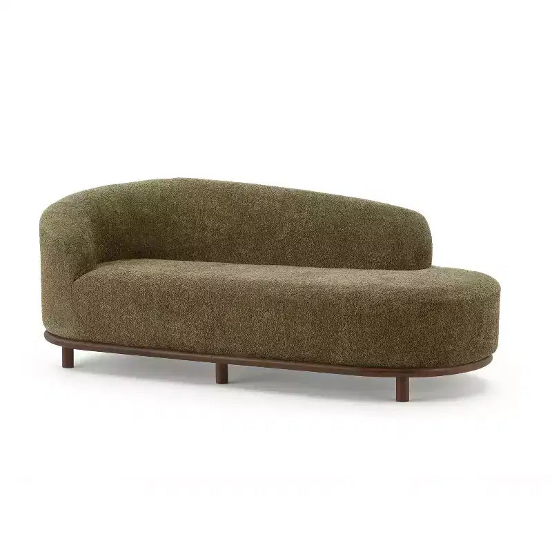 ModernLuxe Chaise Longue, Canapé Moderne du Milieu du Siècle avec Cadre en Bois d'Hévéa, Lit de Repos Orienté à Gauche pour Salon