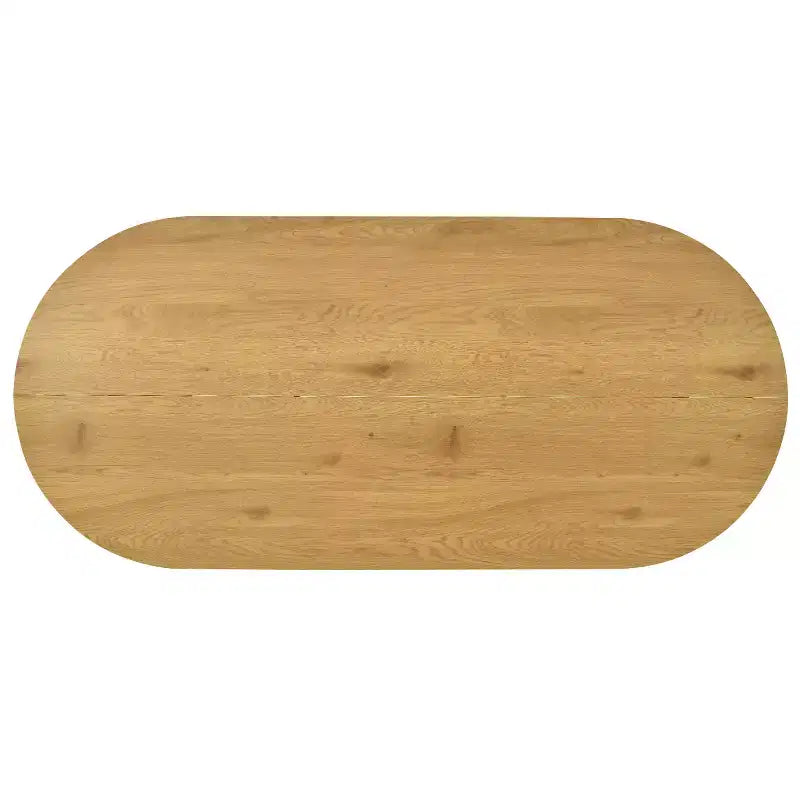 Table à manger ovale moderne avec pieds en C, grande table de cuisine élégante avec finition grain de bois pour la maison, le petit-déjeuner ou la salle à manger-Panipeachy