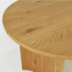 Table à manger ovale moderne avec pieds en C, grande table de cuisine élégante avec finition grain de bois pour la maison, le petit-déjeuner ou la salle à manger-Panipeachy