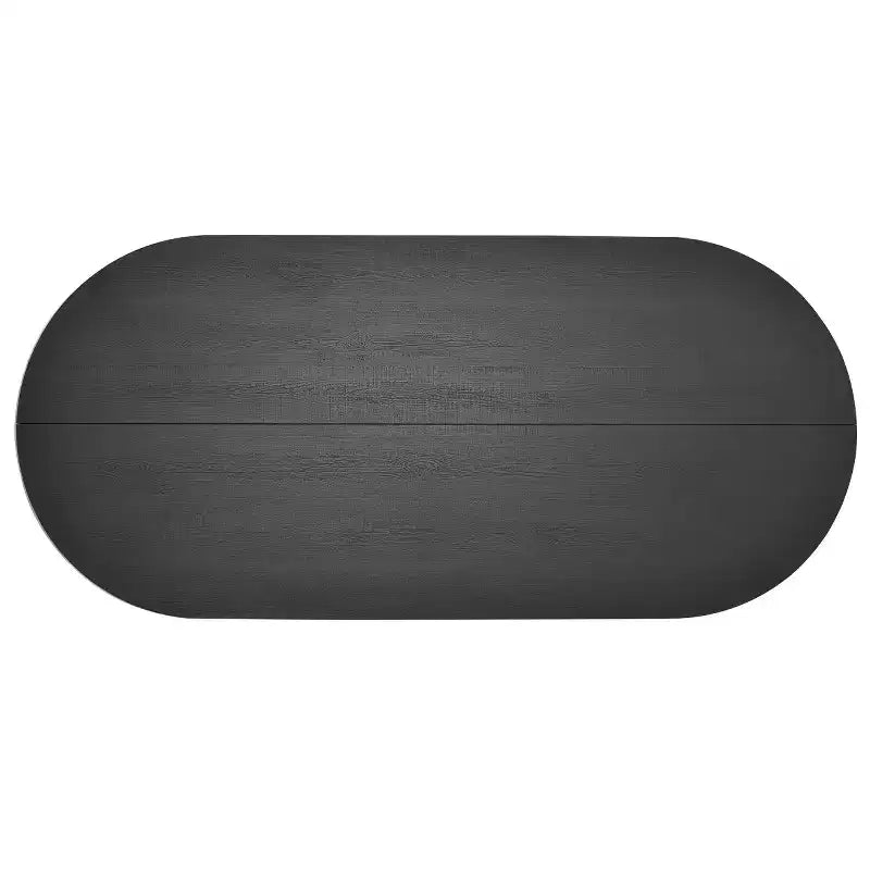 Table à manger ovale moderne avec pieds en C, grande table de cuisine élégante avec finition grain de bois pour la maison, le petit-déjeuner ou la salle à manger-Panipeachy