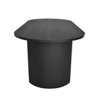 Table à manger ovale moderne avec pieds en C, grande table de cuisine élégante avec finition grain de bois pour la maison, le petit-déjeuner ou la salle à manger-Panipeachy