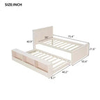 Lit plateforme moderne en bois Luxystar avec tête de lit, lit gigogne et meuble de rangement