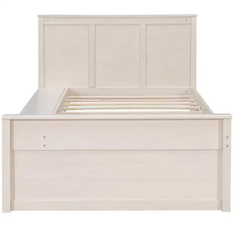 Lit plateforme moderne en bois Luxystar avec tête de lit, lit gigogne et meuble de rangement