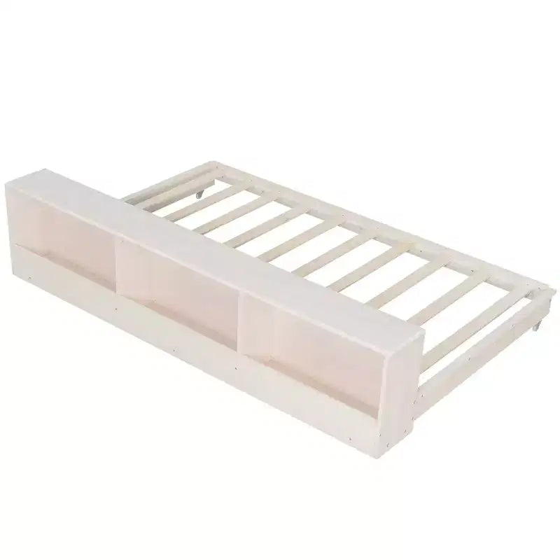 Lit plateforme moderne en bois Luxystar avec tête de lit, lit gigogne et meuble de rangement