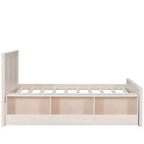 Lit plateforme moderne en bois Luxystar avec tête de lit, lit gigogne et meuble de rangement