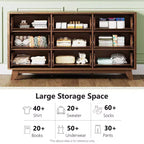 Commode Karl Home 57 po, 9 tiroirs, motif quadrillé