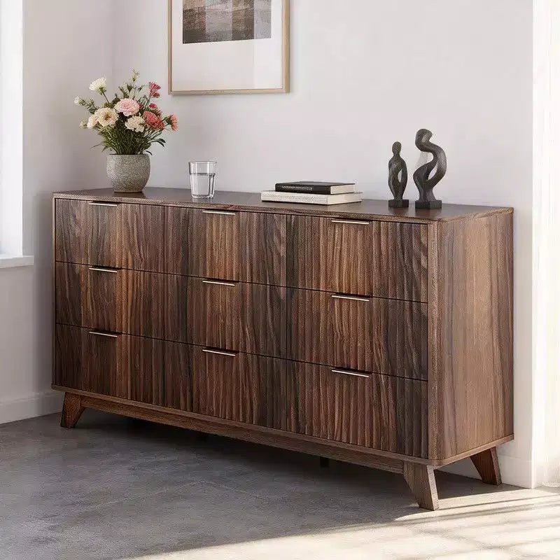 Commode Karl Home 57 po, 9 tiroirs, motif quadrillé