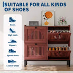 Meuble à chaussures 4 tiroirs basculants, meuble de rangement à chaussures fin et discret pour entrée et couloir