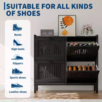 Meuble à chaussures 4 tiroirs basculants, meuble de rangement à chaussures fin et discret pour entrée et couloir