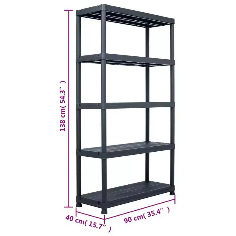 vidaXL Étagère de Rangement Noire 220 kg 90x40x138 cm Plastique