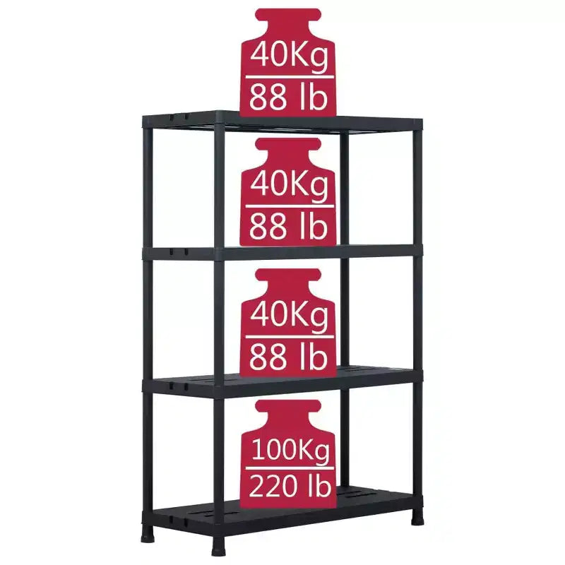 vidaXL Étagère de Rangement Noire 220 kg 90x40x138 cm Plastique