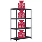 vidaXL Étagère de Rangement Noire 220 kg 90x40x138 cm Plastique