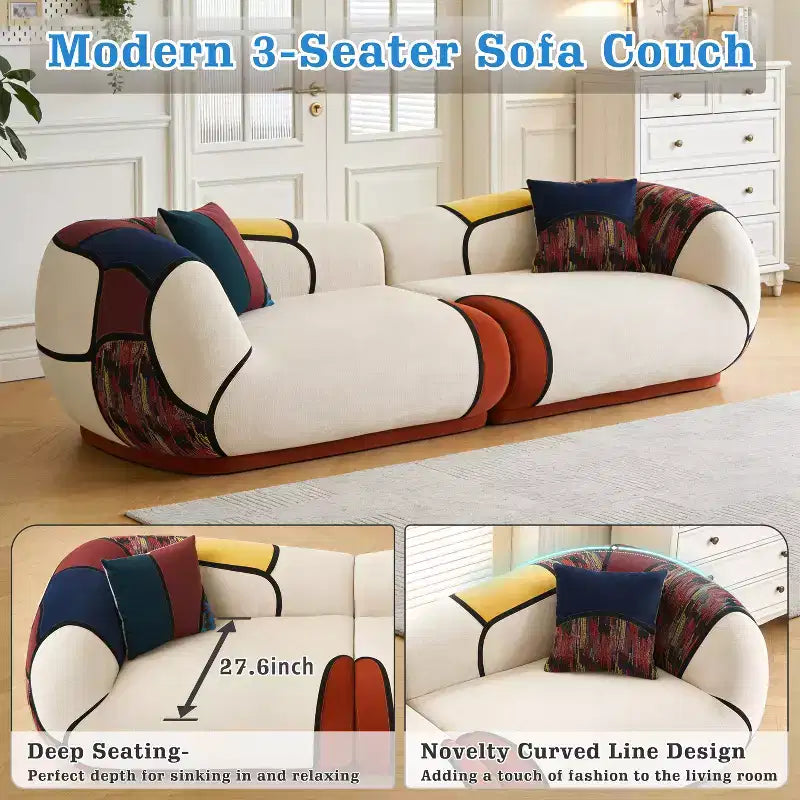 Canapé incurvé moderne ultra-large Dyonery de 104 pouces, canapé de sol sectionnel, équipé de coussins, aucun assemblage requis