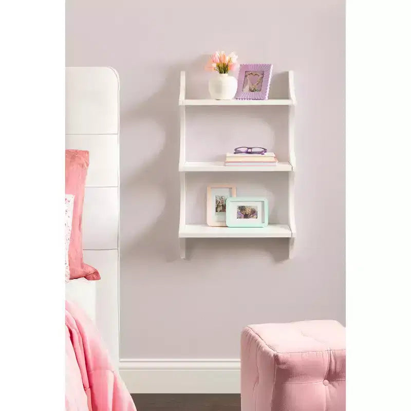 Étagère murale Kate et Laurel Scarlotte en bois, blanche, 18x6x30