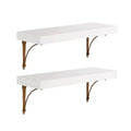 Kate and Laurel Hatley Floating Shelf Set, White, 2pc 24 inch