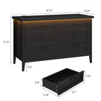 Commode moderne à 3/5/6/8 tiroirs avec lumière LED, petite table de chevet en bois et commode, meuble de rangement pour chambre, placard et salon