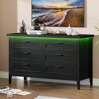 Commode moderne à 3/5/6/8 tiroirs avec lumière LED, petite table de chevet en bois et commode, meuble de rangement pour chambre, placard et salon