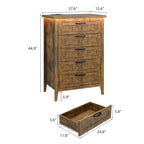 Commode moderne à 3/5/6/8 tiroirs avec lumière LED, petite table de chevet en bois et commode, meuble de rangement pour chambre, placard et salon